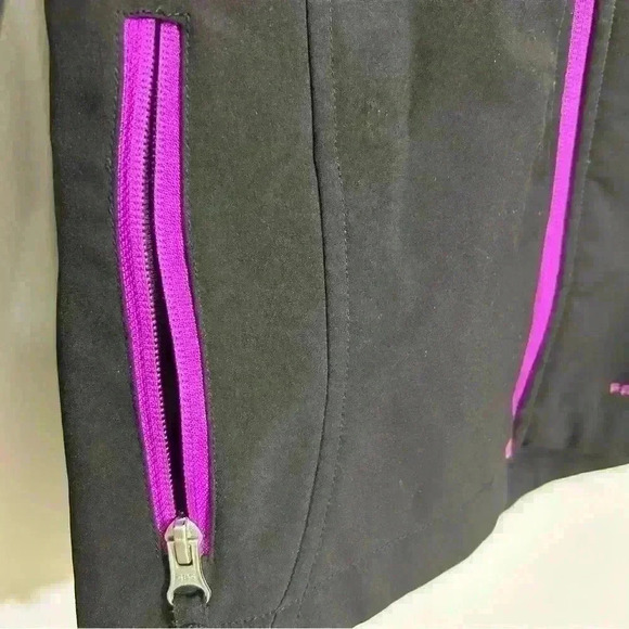Free Country Girl Jacket Full Zip Water Resistant Hood Activewear Black Size S - Picture 6 of 7